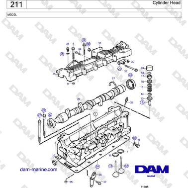 Volvo Penta MD22L - Cylinder Head