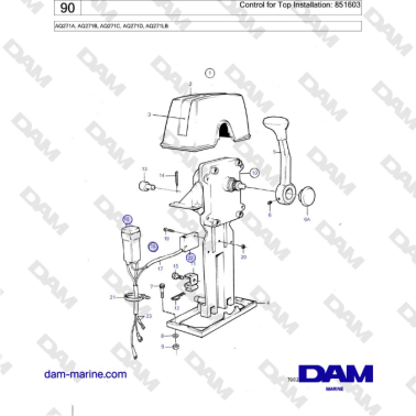 Volvo Penta AQ271 - Control for Top Installation: 851603