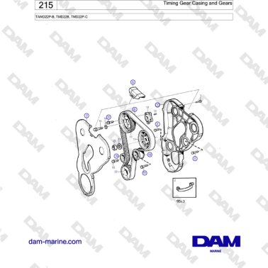 Volvo Penta TAMD22P-B, TMD22B, TMD22P-C - Timing Gear Casing and Gears