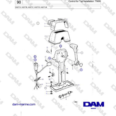 Volvo Penta AQ271 - Control for Top Installation: TWIN
