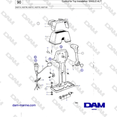 Volo Penta AQ271 - Control for Top Installation: SINGLE-ALT