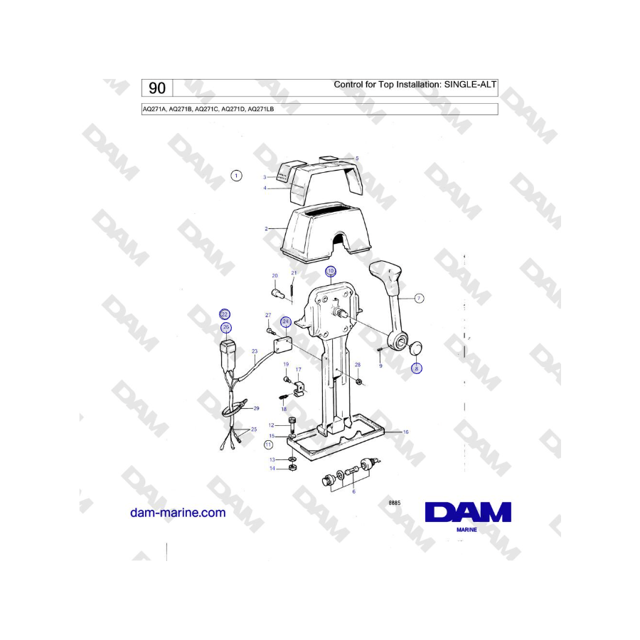Volo Penta AQ271 - Control for Top Installation: SINGLE-ALT
