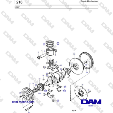 Volvo Penta MD22P - Crank Mechanism
