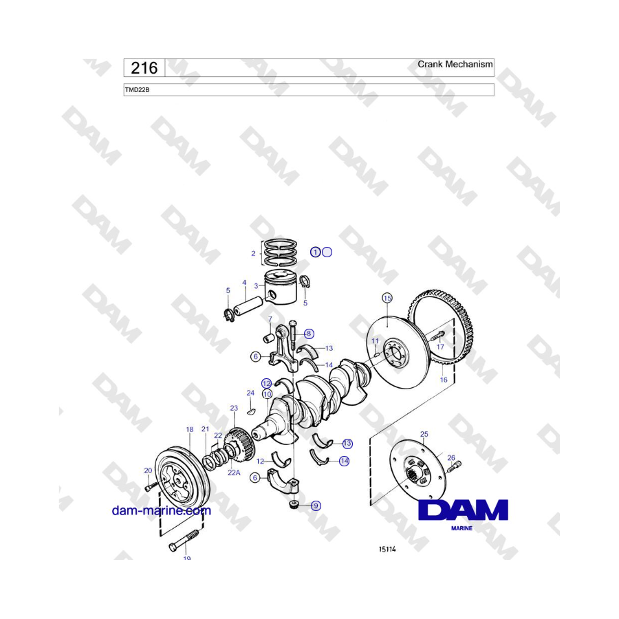 Volvo Penta TMD22B - Crank Mechanism