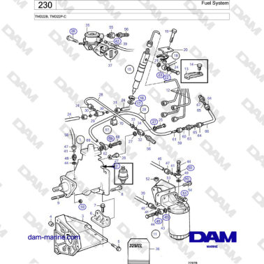 Volvo Penta TMD22B, TMD22P-C - Fuel System
