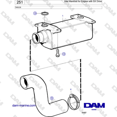 Volvo Penta TMD22B - Inlet Maniflod for Engine with SX Drive