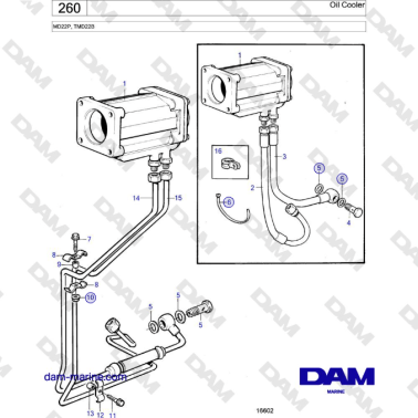 Volvo Penta MD22P, TMD22B - Oil Cooler