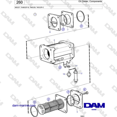 Volvo Penta MD22P, TAMD22P-B, TMD22B, TMD22P-C - Oil Cooler, Components
