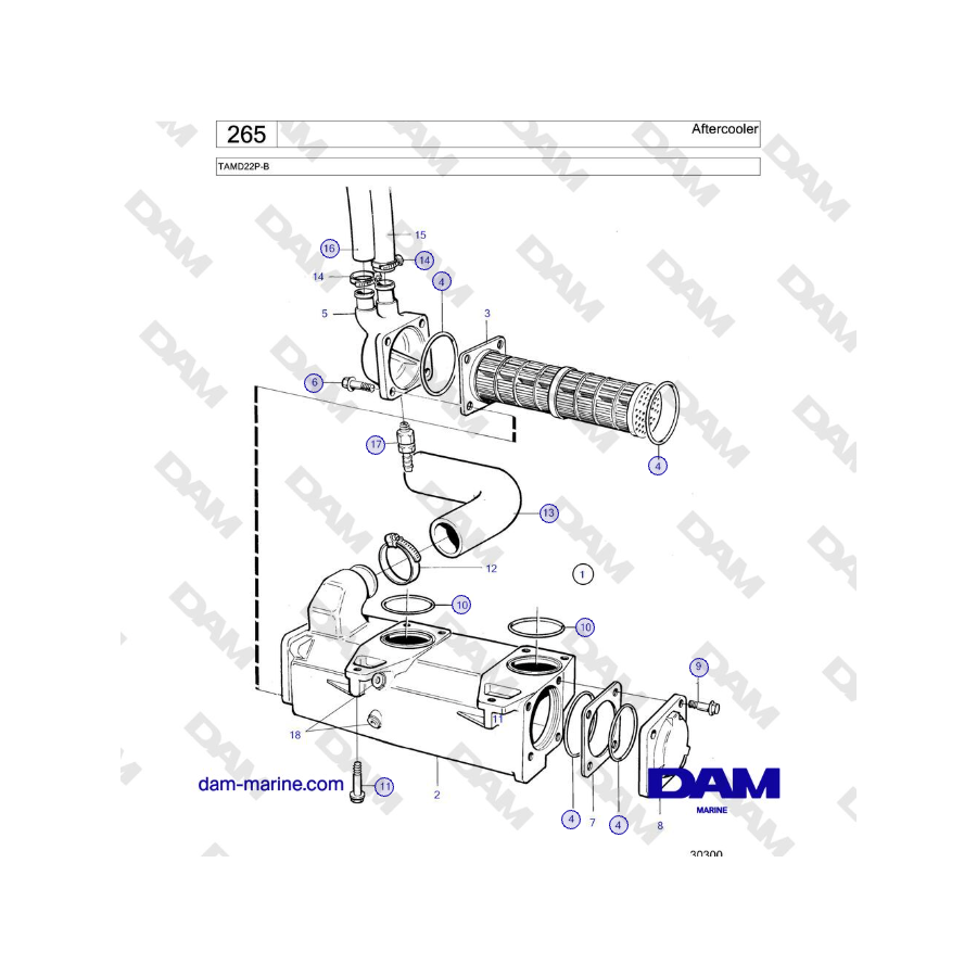 Volvo Penta TAMD22P-B - Postrefrigeratore