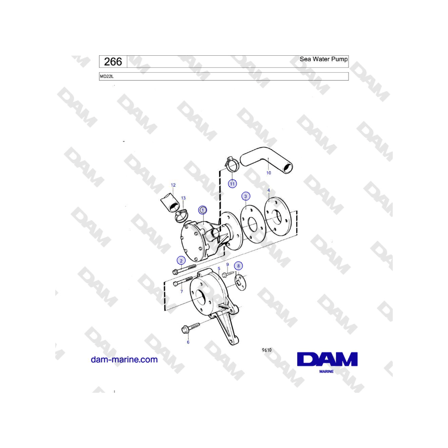 Volvo Penta MD22L - Sea Water Pump