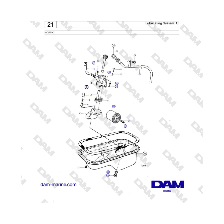 Volvo Penta AQ151C - Lubricating System: C