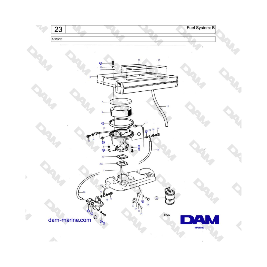 Volvo Penta AQ151B - Fuel System: B