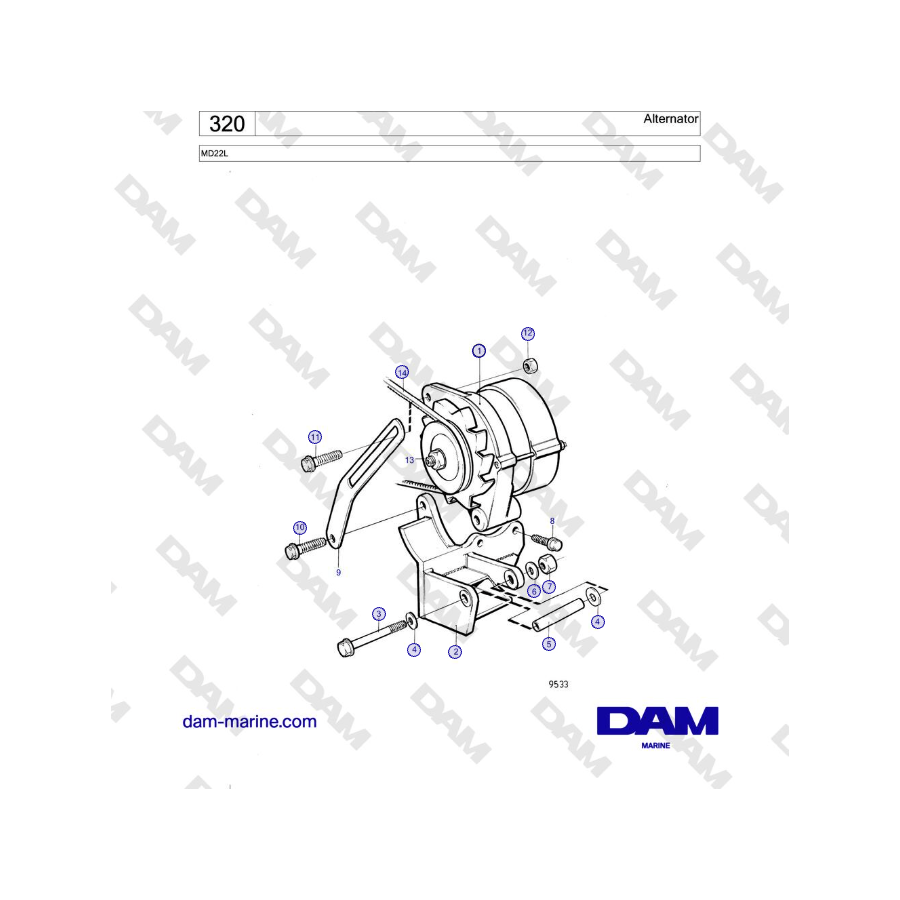 Volvo Penta MD22L - Alternator