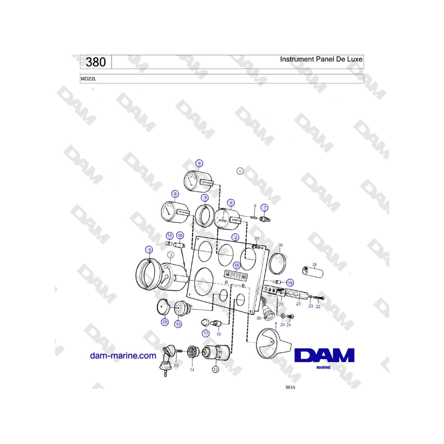 Volvo Penta MD22L - Instrument Panel De Luxe