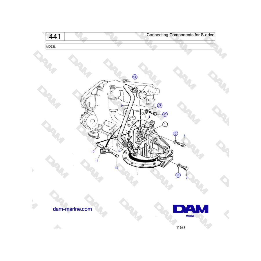 Volvo Penta MD22L - Connecting Components for S-drive