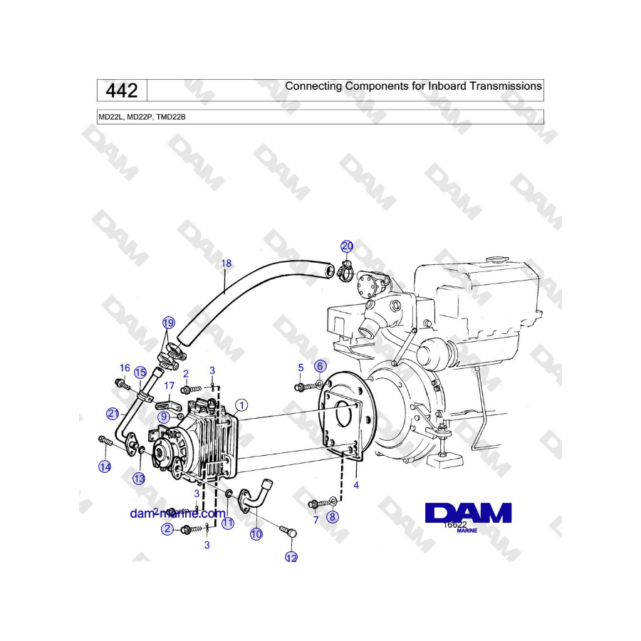 Volvo Penta MD22L, MD22P, TMD22B - Connecting Components for Inboard Transmissions