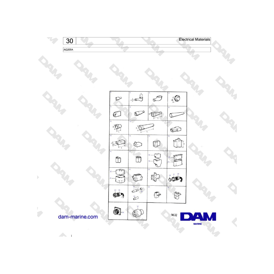Volvo Penta AQ205A - Electrical Materials