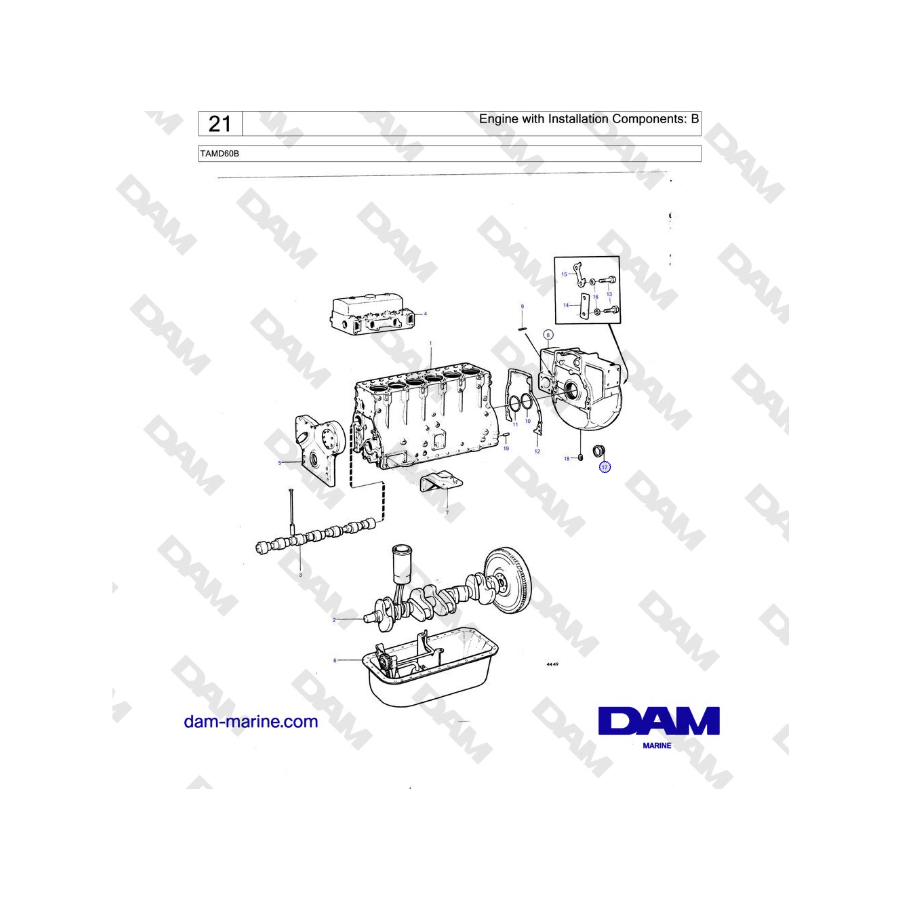 Volvo Penta TAMD60B - Engine with Installation Components: B