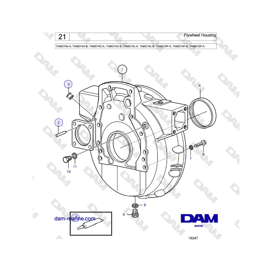 Volvo Penta TAMD74 - Flywheel Housing