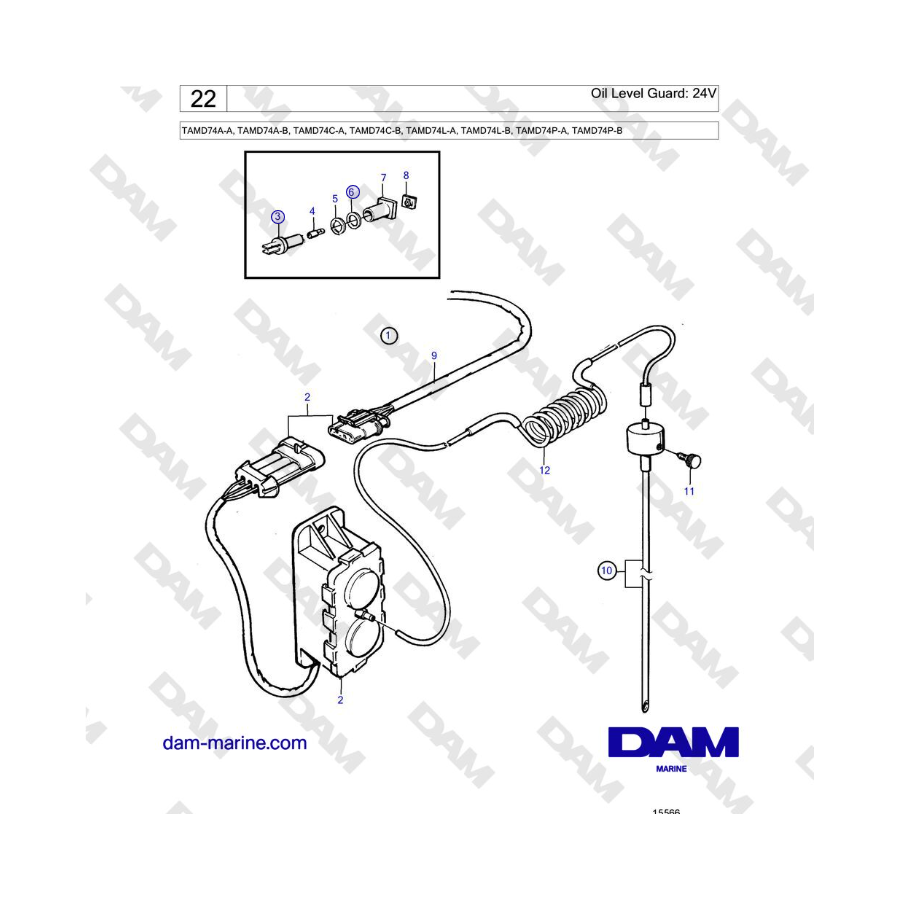 Volvo Penta TAMD74 - Oil Level Guard: 24V