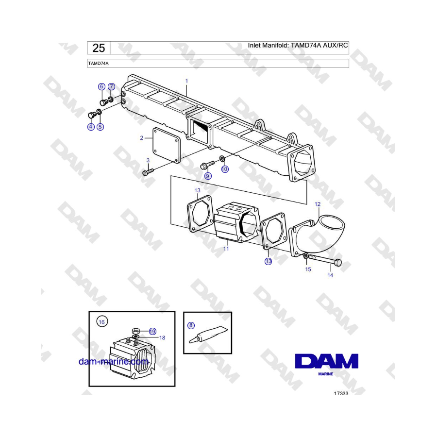 Volvo Penta TAMD74 - Inlet Manifold