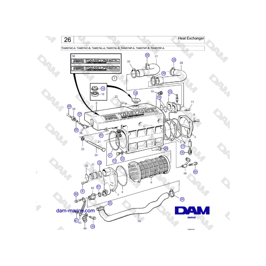 Volvo Penta TAMD74 - Scambiatore di calore