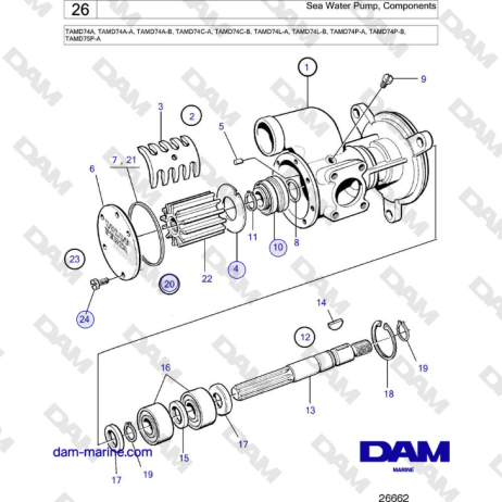 Stainless Steel Seal & O-Ring Kit – Volvo Penta Raw Sea Water Pump – SS Spring 827247