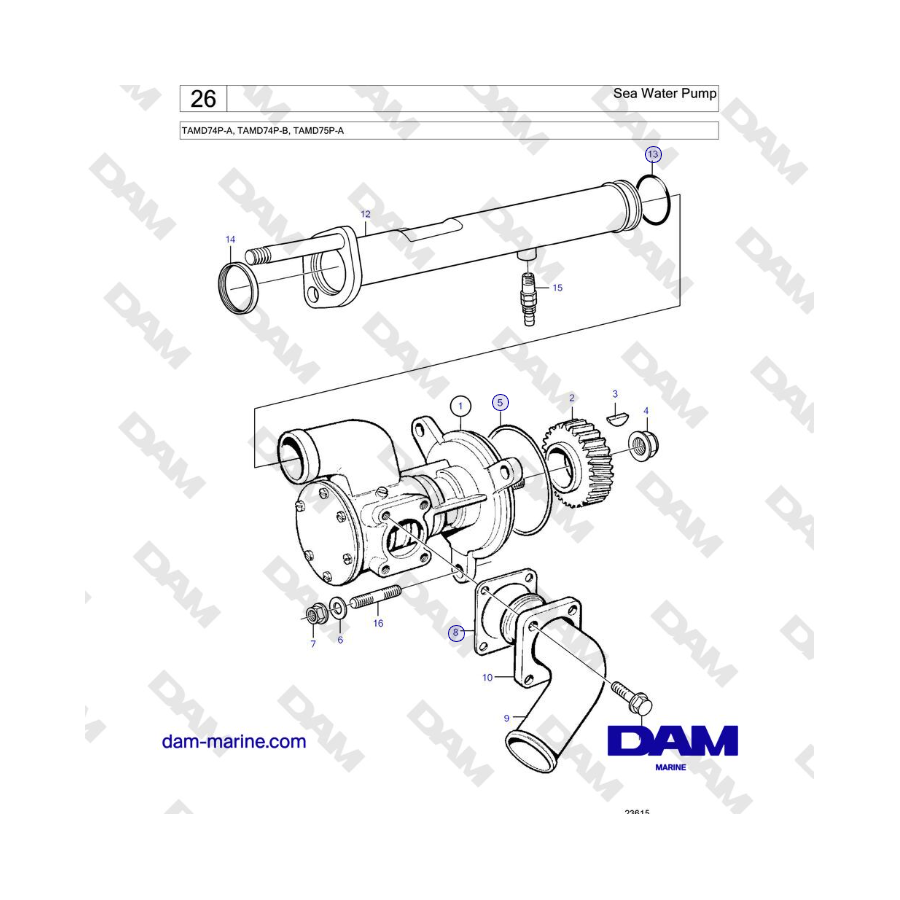 Volvo Penta TAMD74 - Sea Water Pump