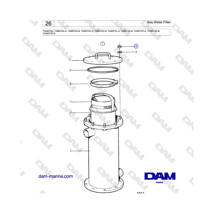 Volvo Penta TAMD74 - Sea Water Filter