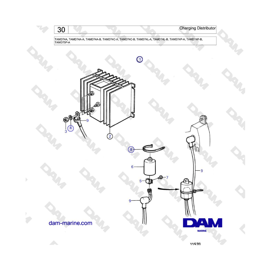 Volvo Penta TAMD74 - Charging Distributor