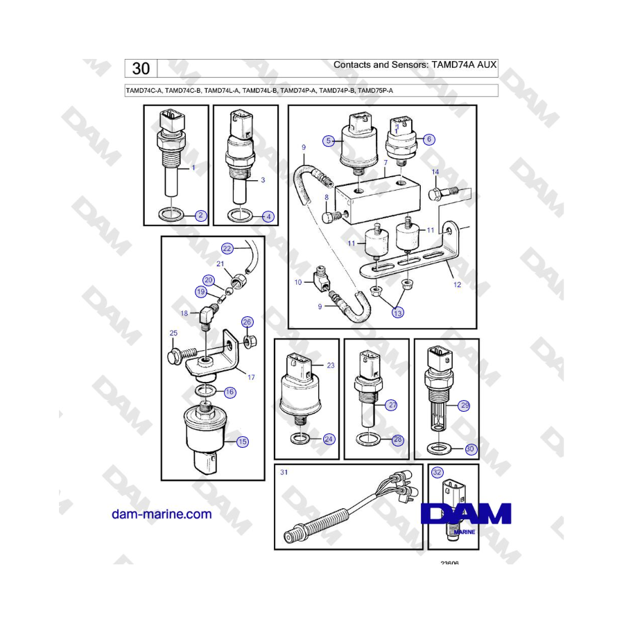 Volvo Penta TAMD74 - Contacts and Sensors