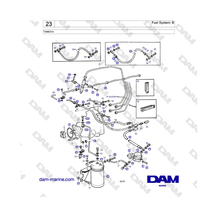 Volvo Penta TAMD31A - Fuel System: B