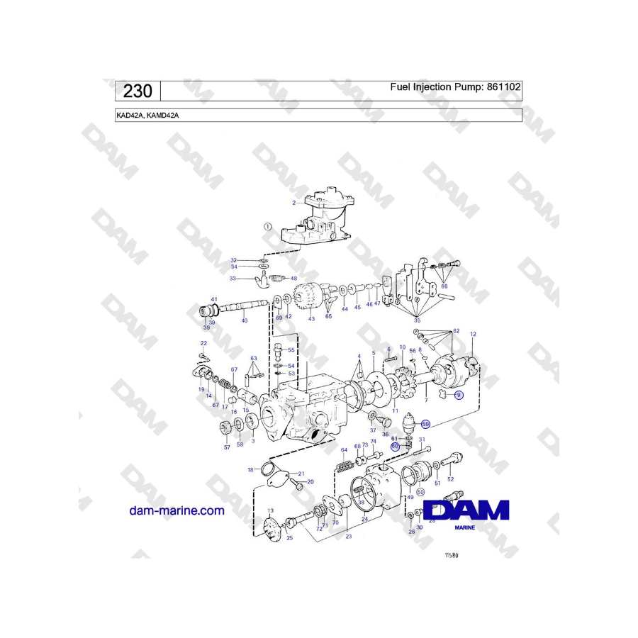 Volvo Penta KAD42A, KAMD42A - Fuel Injection Pump: 861102
