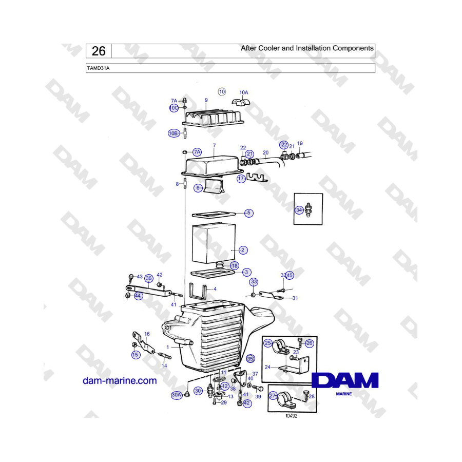 Volvo Penta TAMD31A - Aftercooler e componenti di installazione