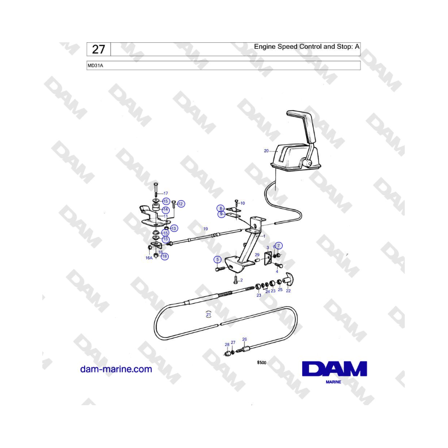 Volvo Penta MD31A - Engine Speed Control and Stop: A