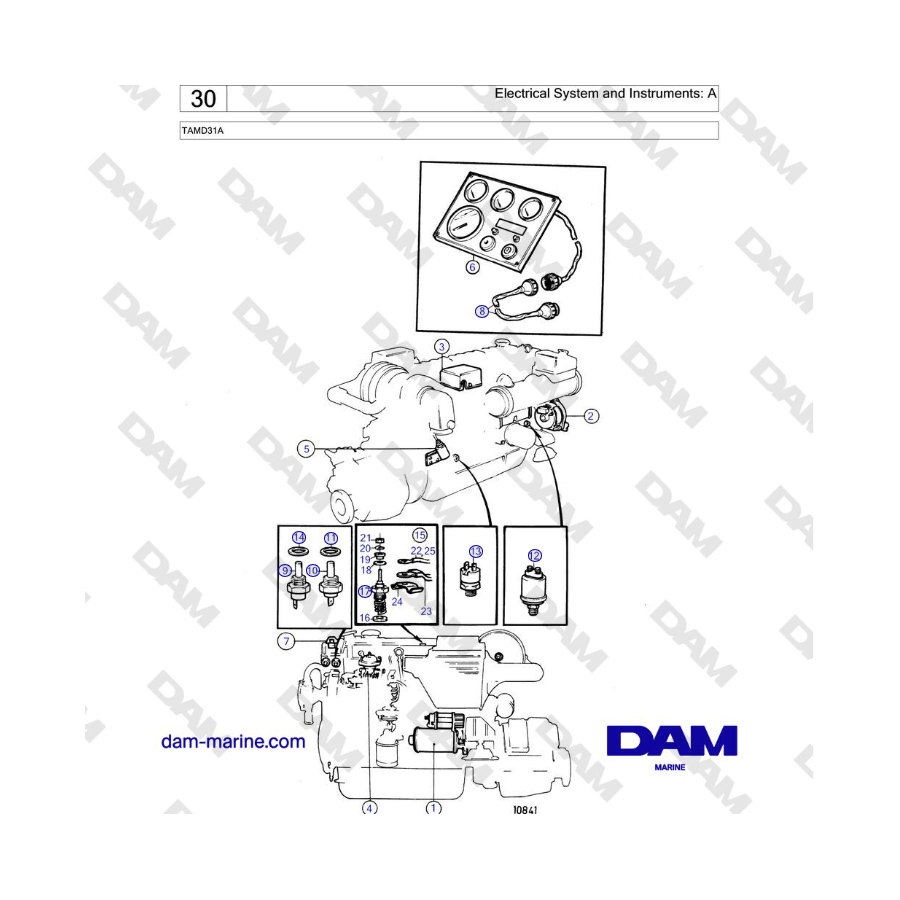 Volvo Penta TAMD31A - Sistema eléctrico e instrumentos: A