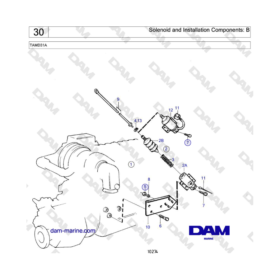 Volvo Penta TAMD31A - Solenoide e componenti di installazione: B
