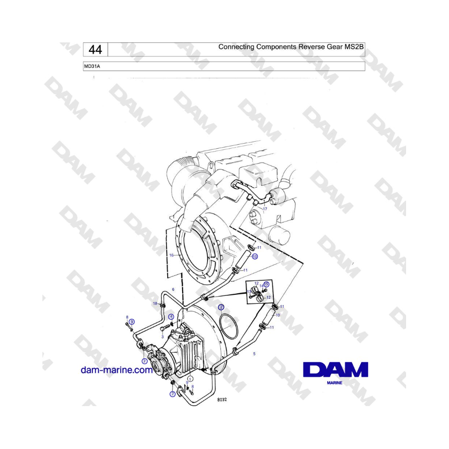 Volvo Penta MD31A - Connecting Components Reverse Gear MS2B