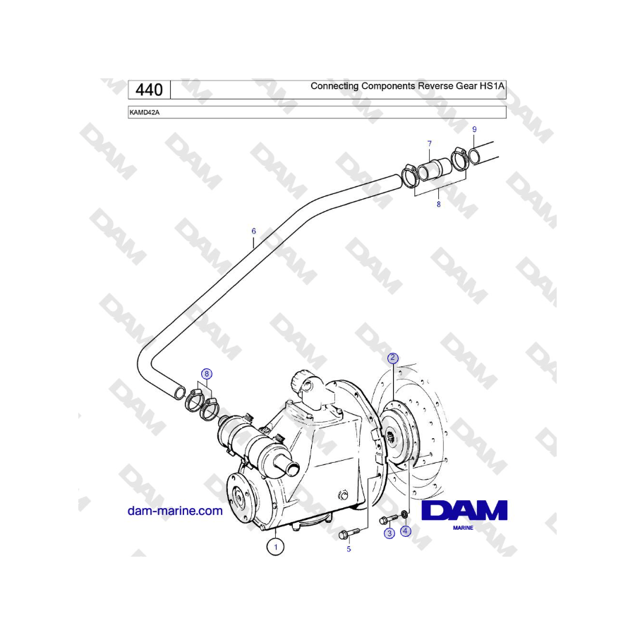 Volvo Penta KAMD42A - Connecting Components Reverse Gear HS1A