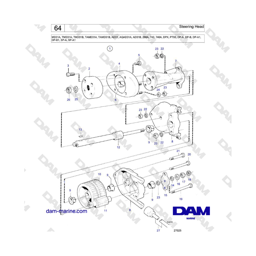 Volvo Penta MD31A, TMD31A, TAMD31A - Steering Head