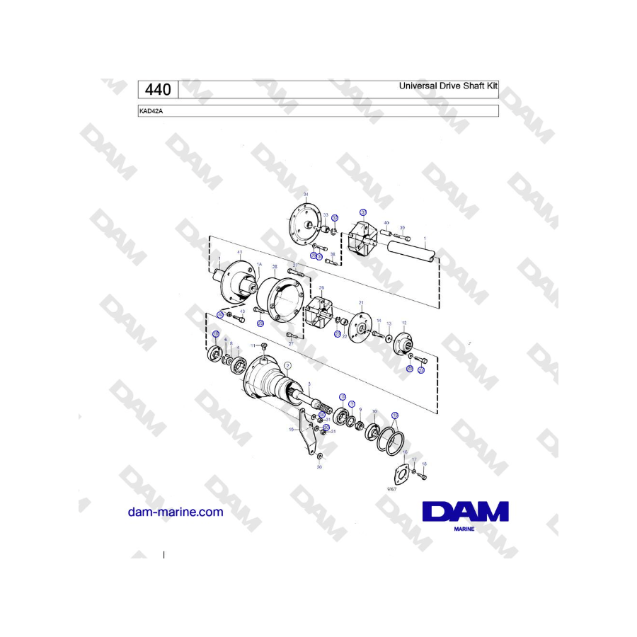Volvo Penta KAD42A - Kit albero di trasmissione universale