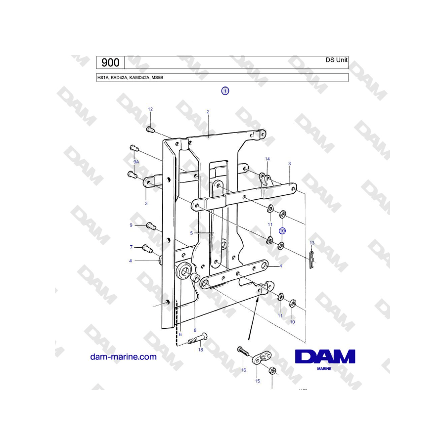 Volvo Penta HS1A, KAD42A, KAMD42A, MS5B - Unità DS