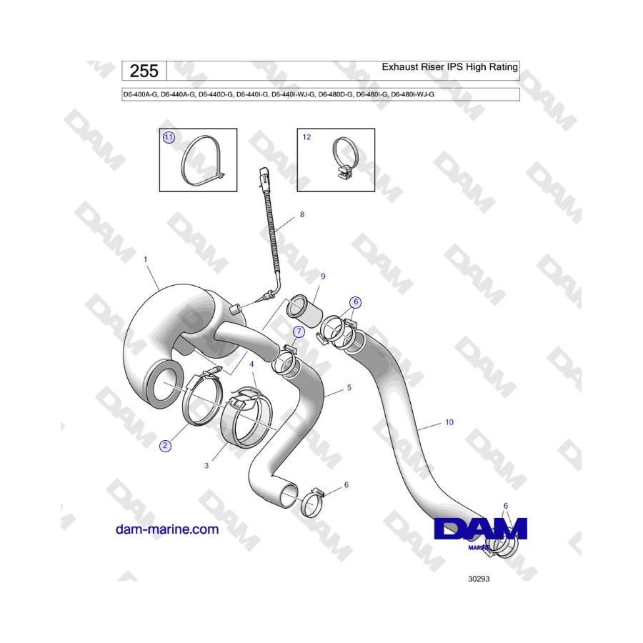 Volvo Penta D4-440 - Elevador de escape IPS de alta calificación