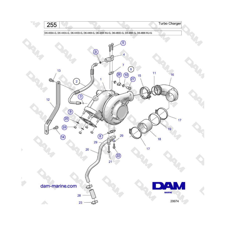 Volvo Penta D4-440 - Turbocompresor