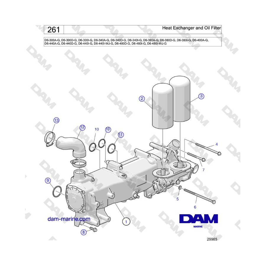 Volvo Penta D4-440 - Heat Exchanger and Oil Filter