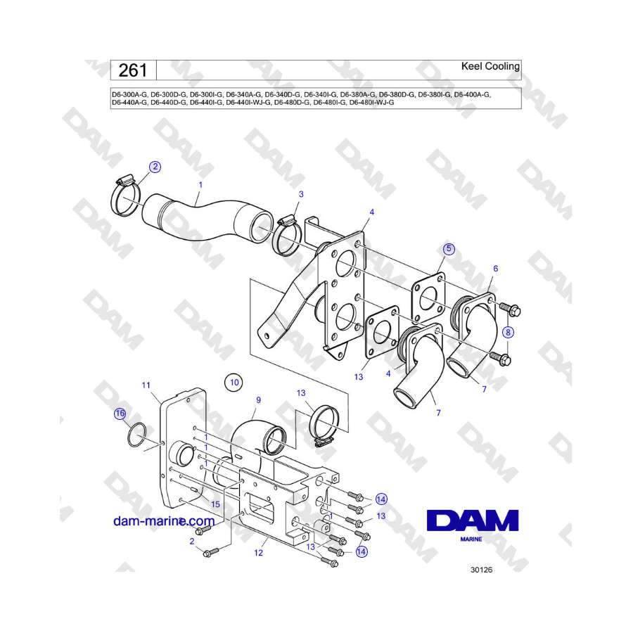 Volvo Penta D6-440 - Refrigeración de quilla