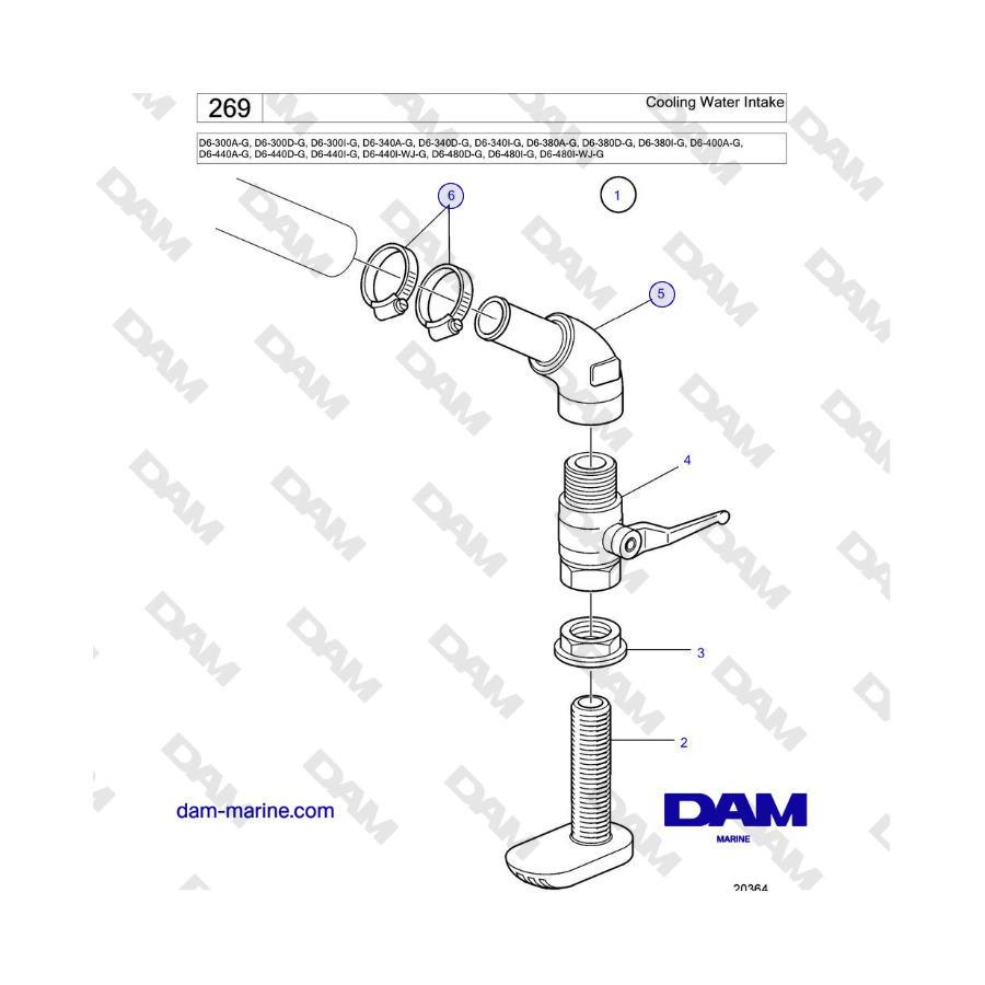Volvo Penta D6-440 - Cooling Water Intake
