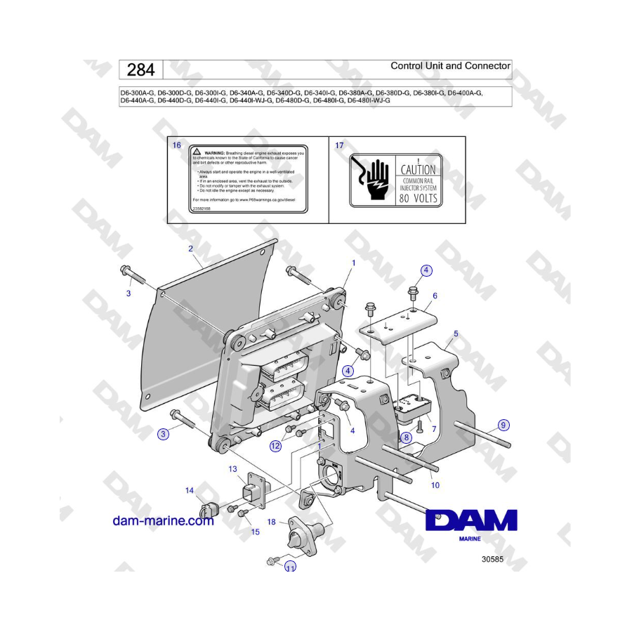 Volvo Penta D6-440 - Control Unit and Connector 