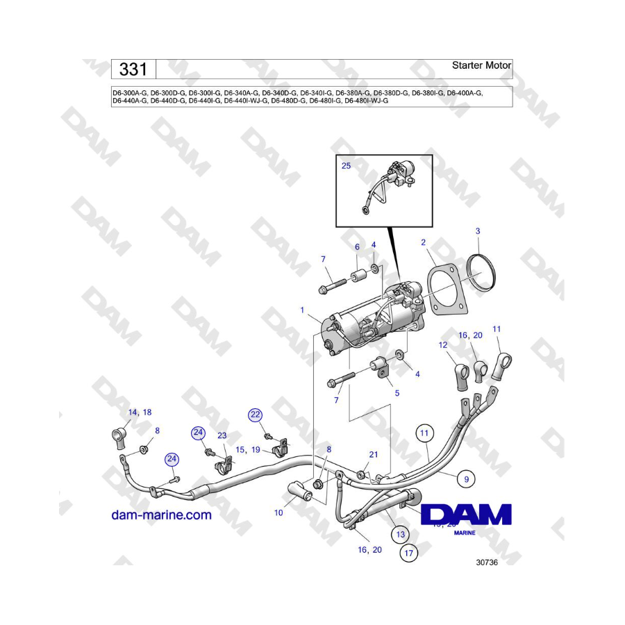 Volvo Penta D6-440 - Starter Motor