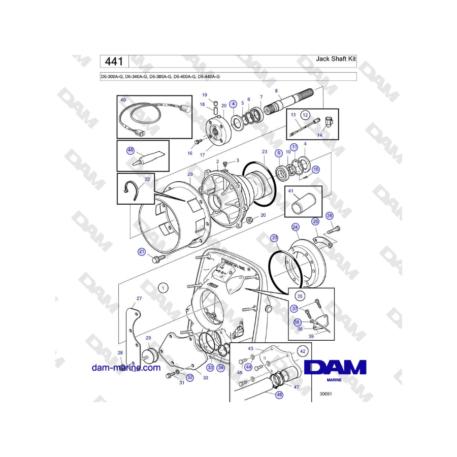 Volvo Penta D6-440 - Kit de eje intermedio